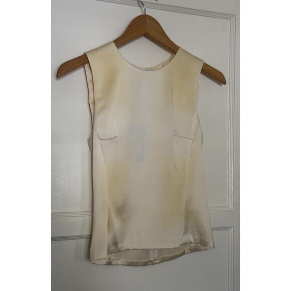 Vintage Prada Y2K Satin Shell Tank Ivory Raso Luce w/ Tags Italy Sz IT 38 - Picture 9 of 10